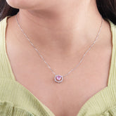 Minimalist Pink Heart Pendant With Chain